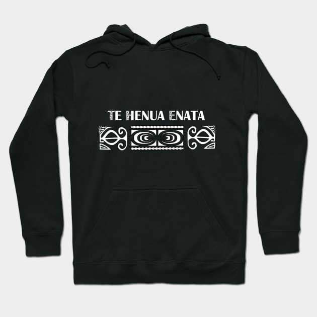 TE HENUA ENATA (Blanc) Hoodie by Nesian TAHITI